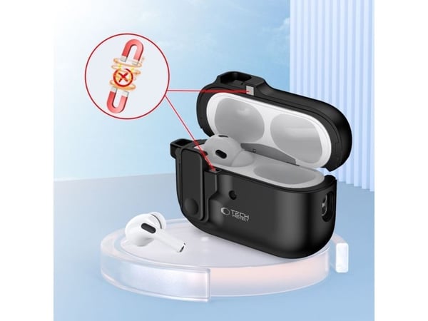Tech-Protect SLIM HOOK-deksel til Apple AirPods Pro 1/2 svart