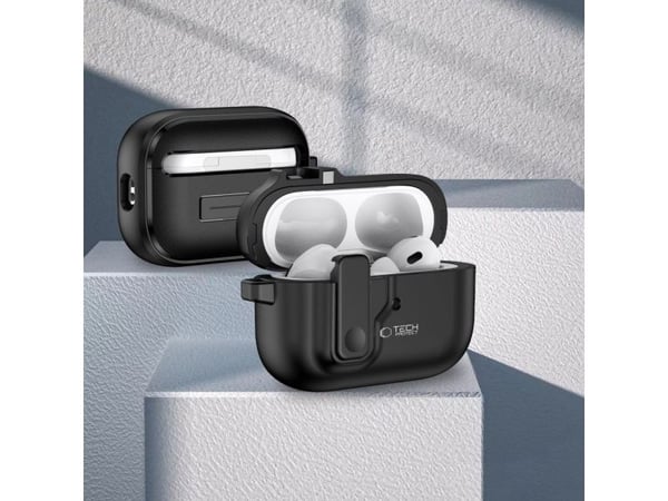 Tech-Protect SLIM HOOK-fodral för Apple AirPods Pro 1/2 svart