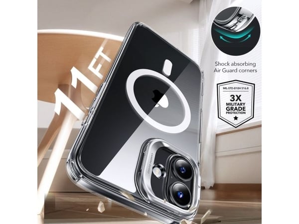 ESR Classic Hybrid Kickstand Halolock MagSafe Case Set + karkaistu lasi iPhone 16 PLUS - Kirkas