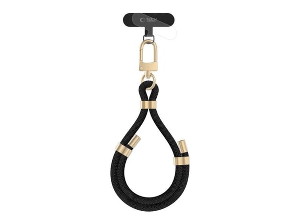 Tech-Protect C4S ROPE WRIST STRAP i svart og gull