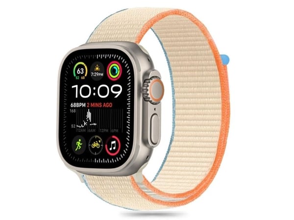 Tech-Protect nylonrem til Apple Watch 6/7/8/9/10/SE/Ultra 1/2 (44/45/46/49 mm) cream