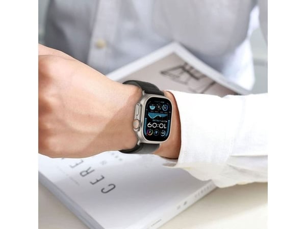 Tech-Protect nylonreim til Apple Watch 6/7/8/9/10/SE/Ultra 1/2 (44/45/46/49 mm) - krittgrå
