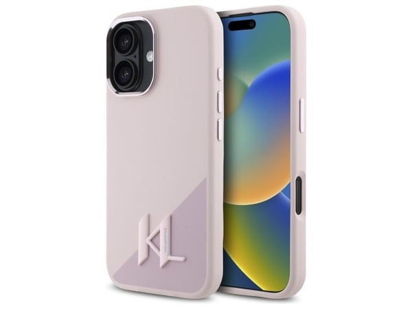 Karl Lagerfeld Karl Lagerfeld Karl Lagerfeld KLHMP16SSCMKMPCP iPhone 16 6.1" różowy/pink hardcase Silikoni Shadow Metalli Initial MagSafe