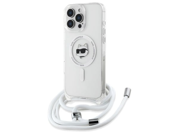 Karl Lagerfeld IML Choupette Head & Cord MagSafe-deksel til iPhone 16 Pro Max - Klar
