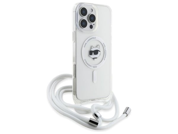 Karl Lagerfeld IML Choupette Head & Cord MagSafe-deksel til iPhone 16 Pro Max - Klar
