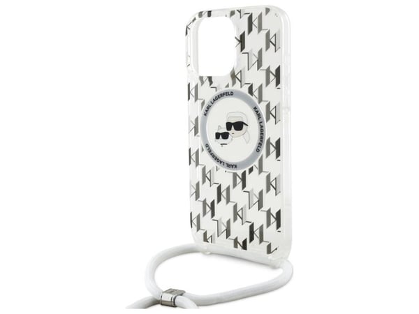 Karl Lagerfeld IML crossbody-mönster Karl & Choupette head MagSafe-skal för iPhone 16 Pro Max - klar