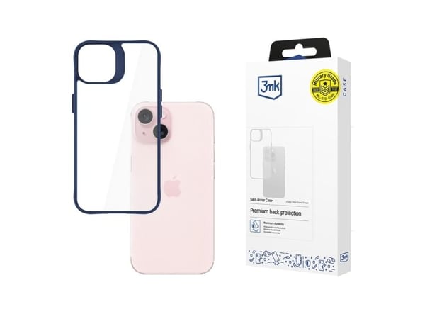 3MK Satin Armor Case+, Suojus, Apple, iPhone 15, 15,5 cm (6.1"), Sininen, Läpinäkyvä