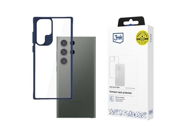 3MK Satin Armor Case+, Etui, Samsung, Galaxy S24 Ultra, 17,3 cm (6.8"), Blå, Gjennomsiktig