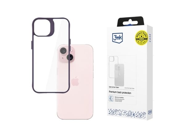 3MK Satin Armor Case+, Omslag, Apple, iPhone 15, 15,5 cm (6.1"), Lila, Transparent