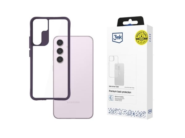 3MK Satin Armor Case+, Etui, Samsung, Galaxy S24, 15,8 cm (6.2"), Lilla, Gjennomsiktig