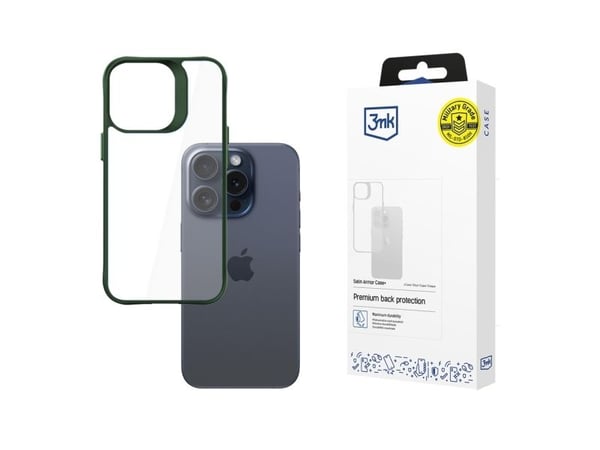 Deksel 3MK Satin Armor Deksel+ iPhone 15 Pro Max grønn/grønn