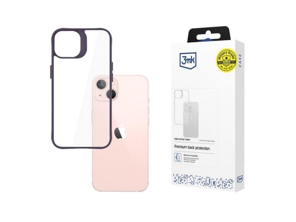 3MK Satin Armor Case+, Omslag, Apple, iPhone 14, 15,5 cm (6.1"), Lila, Transparent