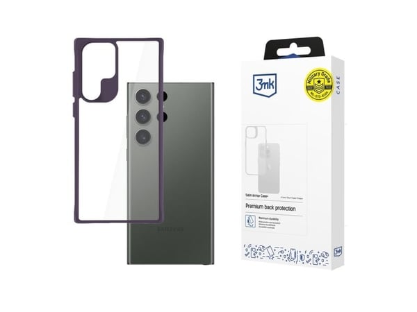 3MK Satin Armor Case+, Etui, Samsung, Galaxy S24 Ultra, 17,3 cm (6.8"), Lilla, Gjennomsiktig