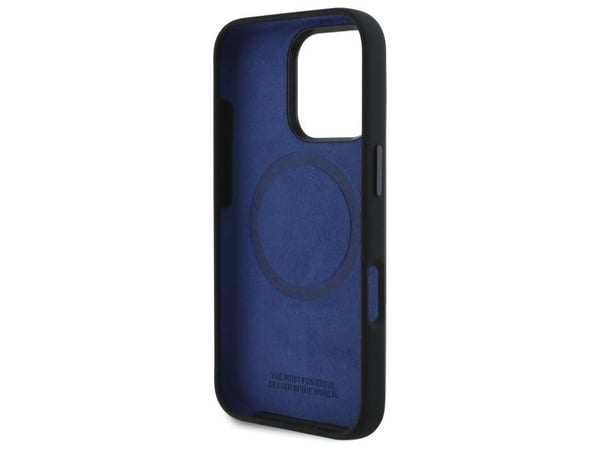 BMW BMHMP16L23SHEB Apple iPhone 16 Pro 6.3" etui til telefonen i svart Silikon Hexagon Line MagSafe