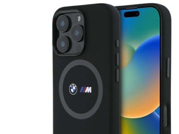 BMW M Silicone Printed Ring MagSafe-skal för iPhone 16 Pro Max - svart