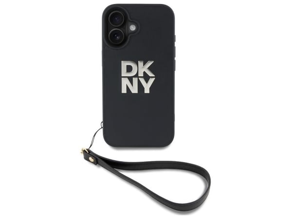 Hurtel DKNY håndleddsrem med logotrykk til iPhone 16 - svart