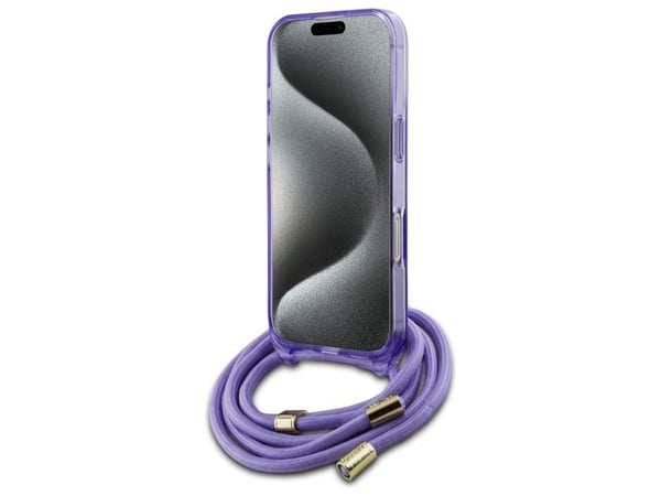 Guess crossbody cord script MagSafe-skal för iPhone 16 Pro - lila