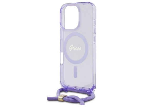 Guess crossbody cord script MagSafe-skal för iPhone 16 Pro - lila