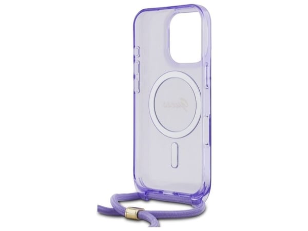 Guess crossbody cord script MagSafe-skal för iPhone 16 Pro - lila