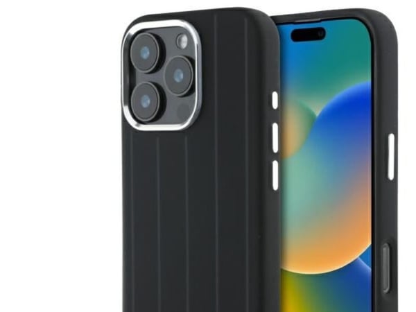 Mercedes silikondeksel med vertikale tonal stripes MagSafe til iPhone 16 Pro Max - svart
