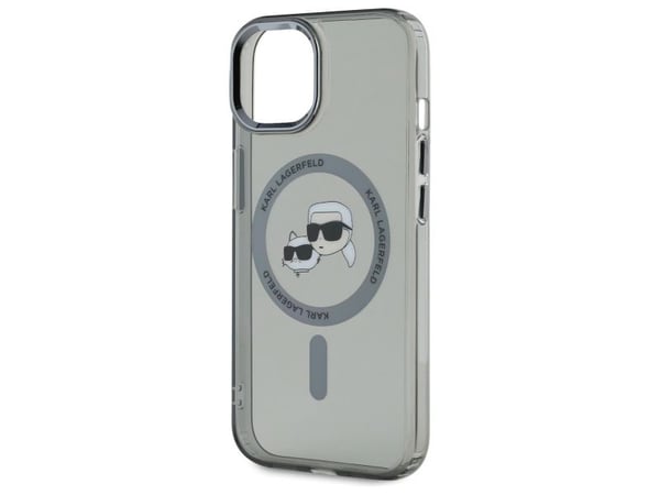 Karl Lagerfeld KLHMP15SHLSKCK hårt skal IML Metal Karl&Choupette Head MagSafe för iPhone 15 6,1" - svart/svart