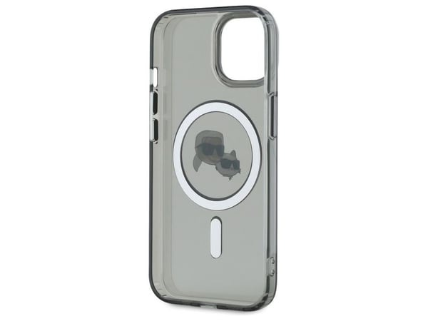 Karl Lagerfeld KLHMP15SHLSKCK hårt skal IML Metal Karl&Choupette Head MagSafe för iPhone 15 6,1" - svart/svart