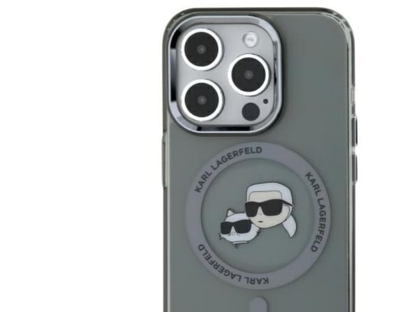 Karl Lagerfeld KLHMP15XHLSKCK iPhone 15 Pro Max 6,7" kovakotelo sort/sort med MagSafe IML Metal Karl&amp;Choupette Head
