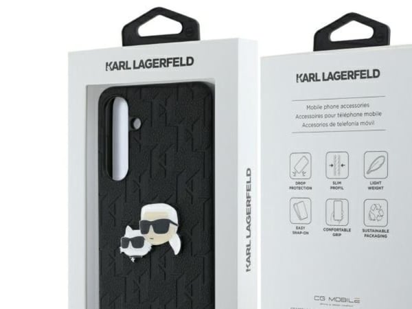 Karl Lagerfeld Karl Lagerfeld KLHCS24FEPGKLKCPK Sam S24 FE S721 svart/svart hardcase Monogram Karl&Chaoupette Head Pin