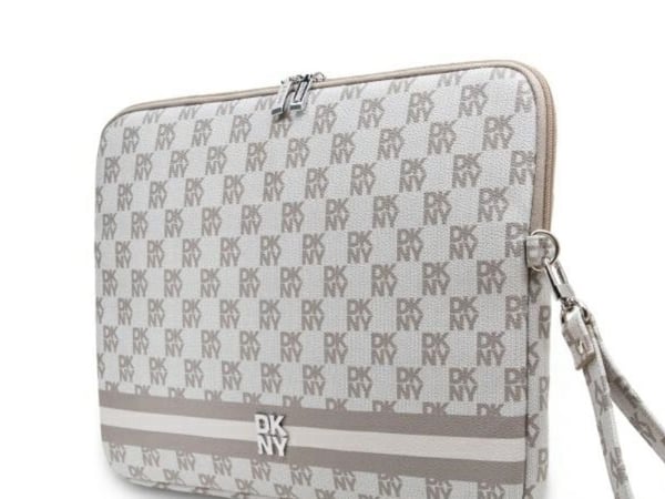 Etui DKNY DKNY Sleeve DKCS14PVSHLE 14"              bezowy/beige Checkered Pattern Printed Stripes