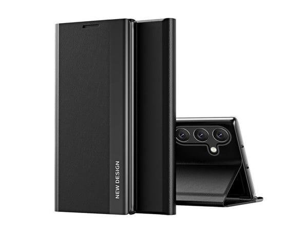 Sleep Case Pro-deksel til Samsung Galaxy S25 med klaff og stativ - svart