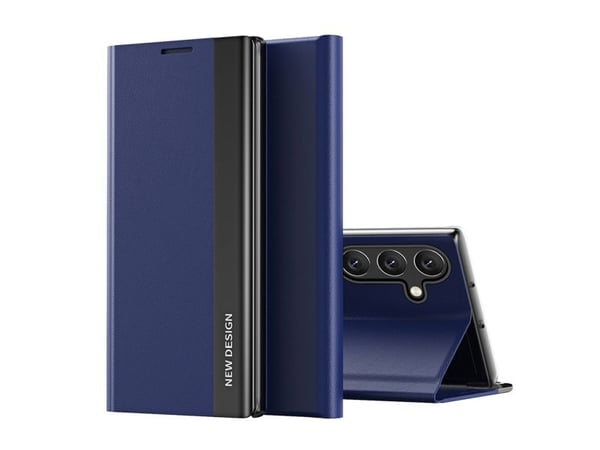 Sleep Case Pro etui til Samsung Galaxy S25 med flip og stativ - blå