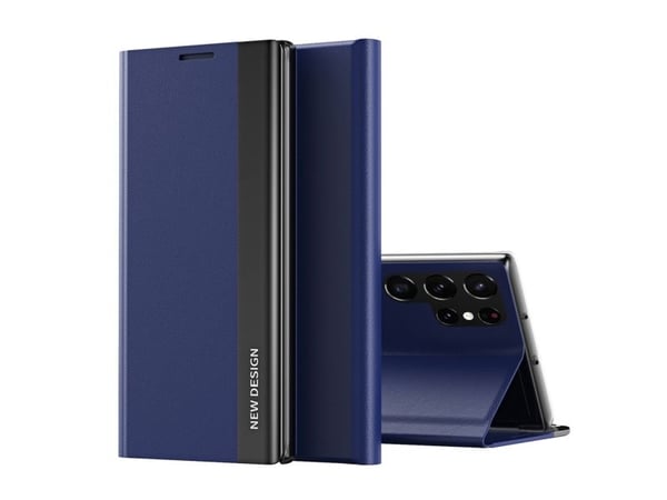 Sleep Case Pro-deksel til Samsung Galaxy S25 Ultra med flip og stativ - blå
