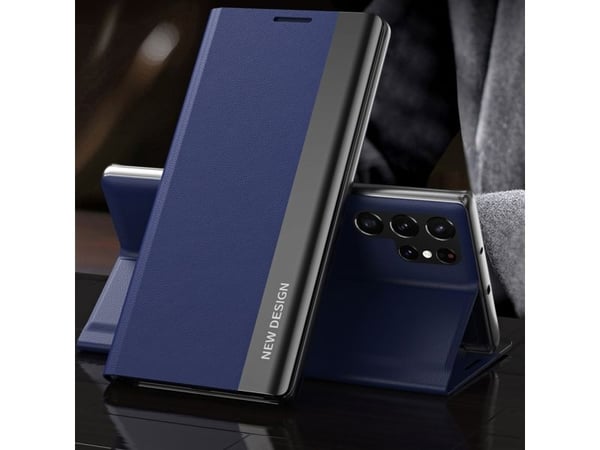 Sleep Case Pro-deksel til Samsung Galaxy S25 Ultra med flip og stativ - blå