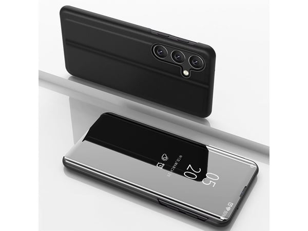 Clear View-deksel til Samsung Galaxy S24 FE med flip - svart