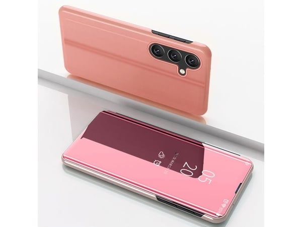 Clear View Kotelo Samsung Galaxy S24 FE flip cover - vaaleanpunainen