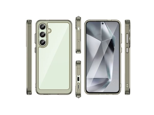 Outer Space silikonetui med gelramme til Samsung Galaxy S24 FE - Gjennomsiktig sort