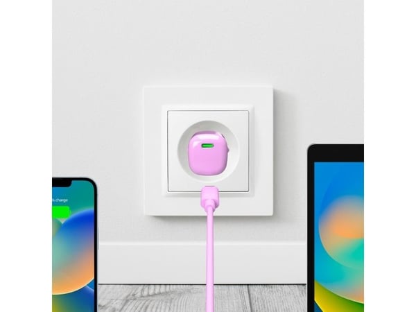 Puro 20W GaN USB-C verkkolaturi - vaaleanpunainen