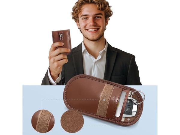 Tech-Protect avainkotelo RFID-signaalin esto KLR100, ruskea