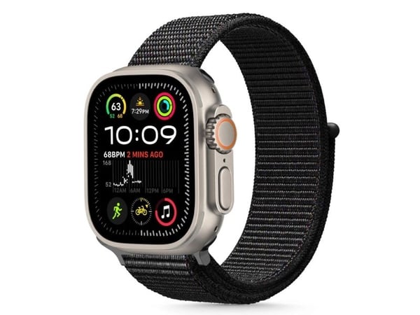 Tech-Protect nylonreim til Apple Watch 6/7/8/9/10/SE/Ultra 1/2 (44/45/46/49 mm) svart
