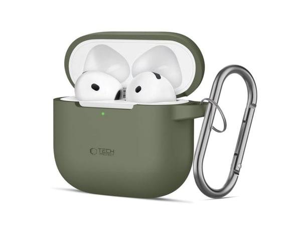 Tech-Protect TECH-PROTECT silikonikoukku Apple AirPods 4:lle oliivinvihreä