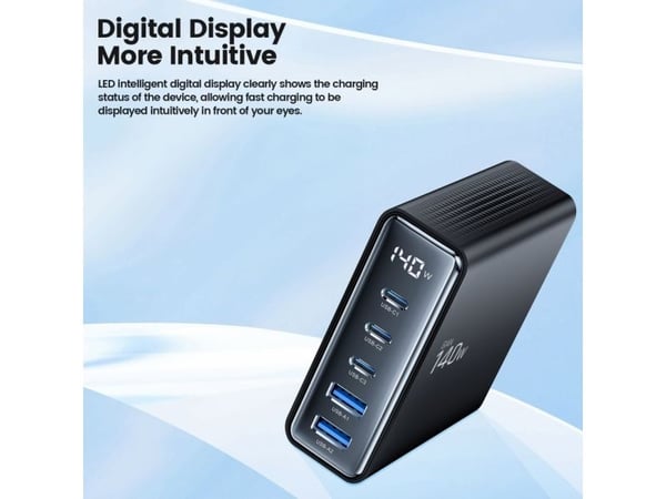 Tech-Protect DC140W-GAN 5-ports skrivebordslader PD140W/QC3.0 BLACK