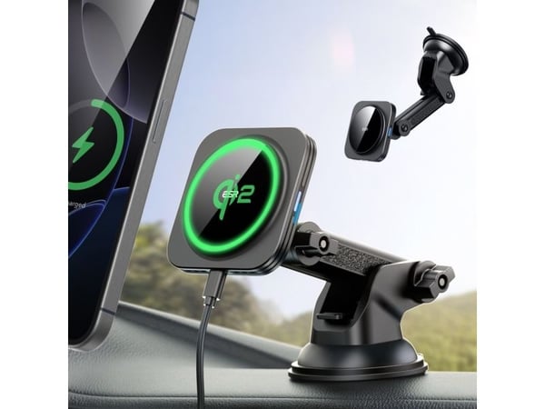 ESR Halolock magnetisk MagSafe QI2 15W bilholder - Svart
