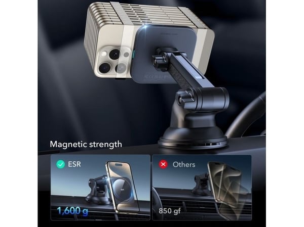ESR Halolock magnetisk MagSafe QI2 15W bilholder - Svart