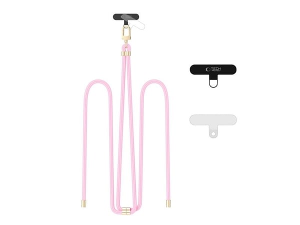 Tech-Protect TECH-PROTECT C7S rope crossbody-bånd baby rosa/gull
