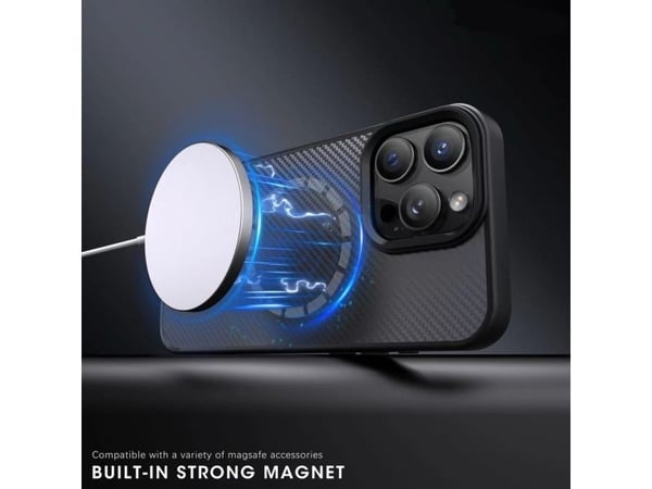 Wozinsky karbonfiber-deksel med MagSafe for Samsung Galaxy S25+ - Svart
