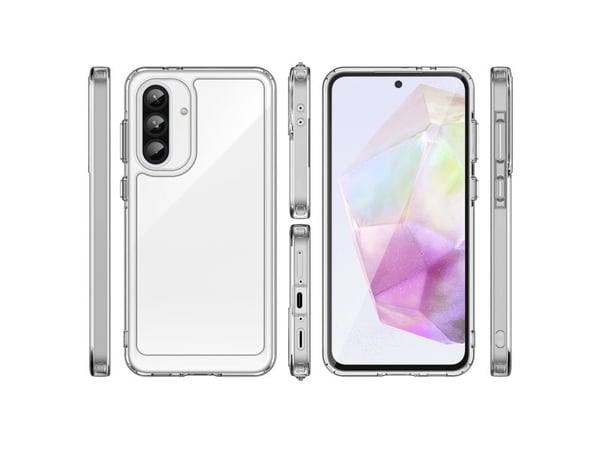 Outer Space-skal till Samsung Galaxy A26 med flexibel ram - transparent