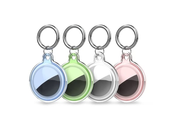 Hurtel etui til Apple AirTag vanntett – transparent, grønn, blå, rosa – 4 stk.