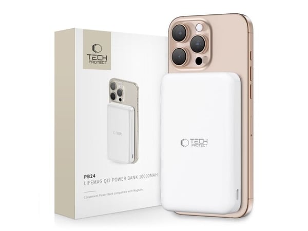 Powerbank Tech-Protect TECH-PROTECT PB24 LIFEMAG QI2 MAGSAFE 10000 mAh hvit