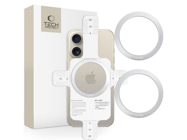 TECH-PROTECT MMP-110 2-i-1 magnetisk Magsafe-ring sølv/sølv