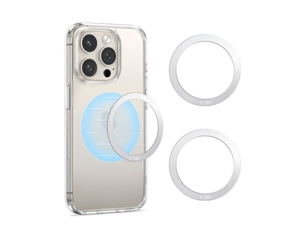 TECH-PROTECT MMP-110 2-i-1 magnetisk Magsafe-ring sølv/sølv